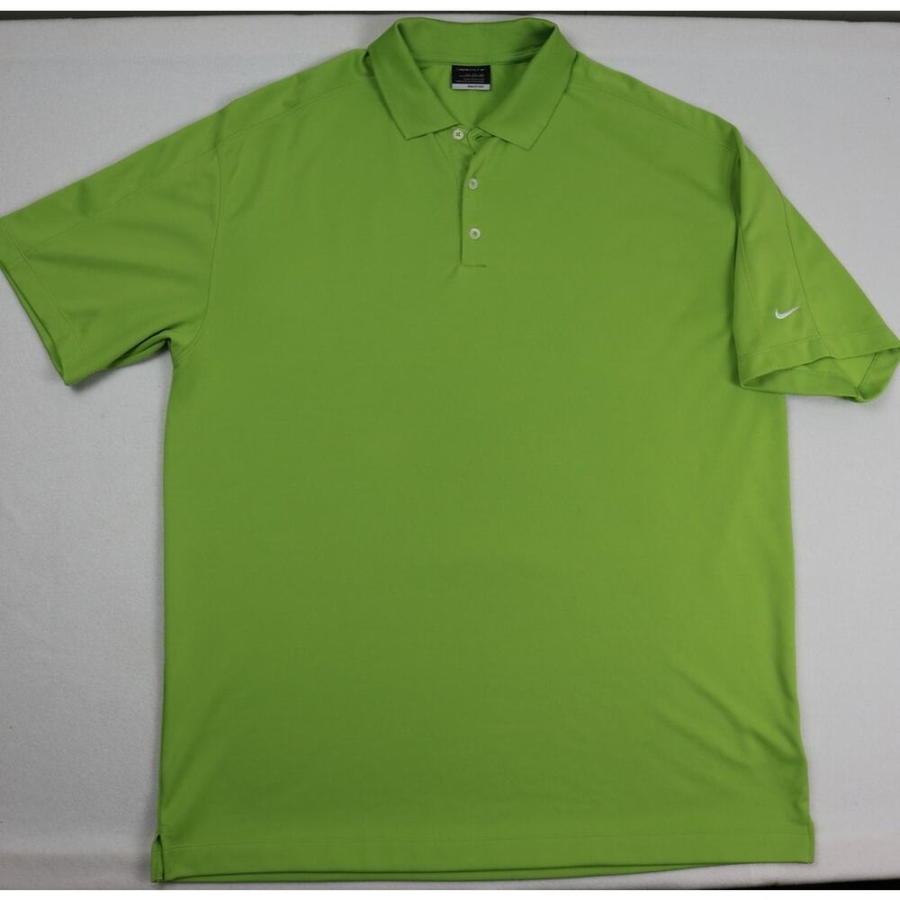 Nike Golf Mens 2XL Lime Green Polo Shirt Short Sleeve Dri Fit Top XXL